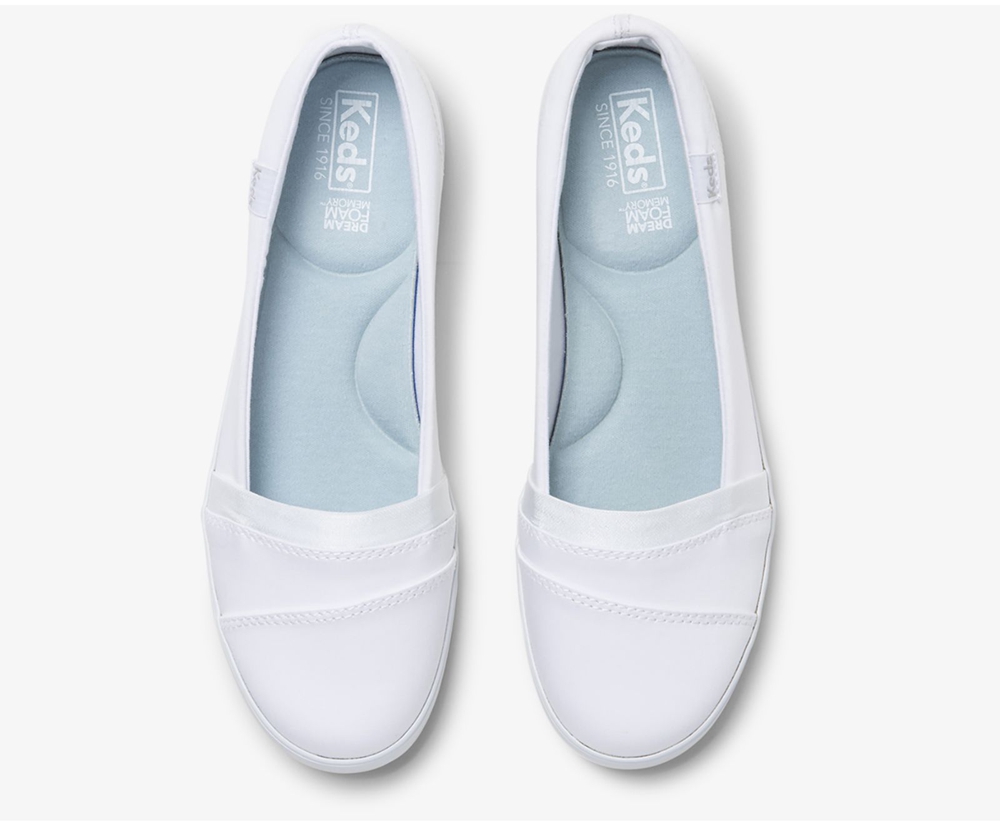 Slip Ons Keds Mujer Blancas - Carmel - 564-CLSUTP